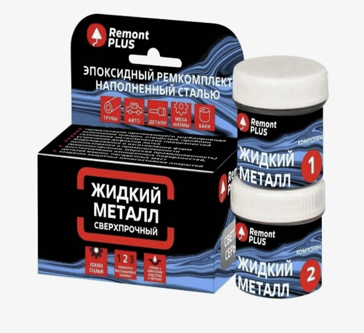 Клей эпоксидный двухкомпонентный MasterTeks ProfiMaster жидкий металл сверхпрочн. 160гр св-серый 