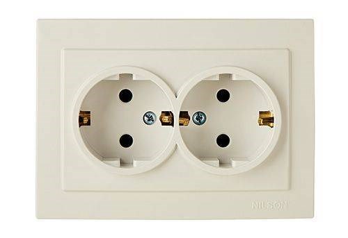Розетка Nilson TOURAN EKO(Thema) 2-ая крем с/з