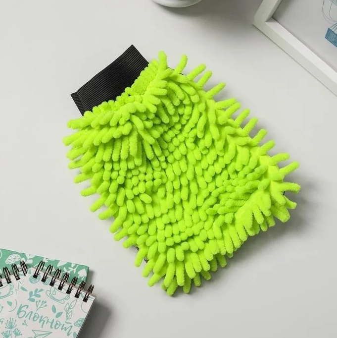 Варежка для уборки, двухсторонняя, для деликатной уборки, микрофибра букли, 22х15 см   