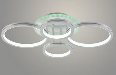 Люстра 06017/4ВDK PR WH+SILVER 96W+6,5W LED RGB 3000-6500K d565 ПДУ(ИК) диммер