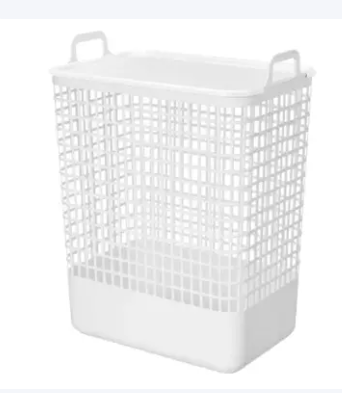 Корзина для белья "KOBO" 35л 380*262*500мм, с крышкой белый