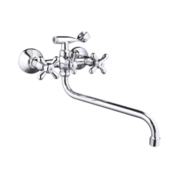 Смеситель д/ванны и душа, двухрычажный, латунь, Accoona A7372