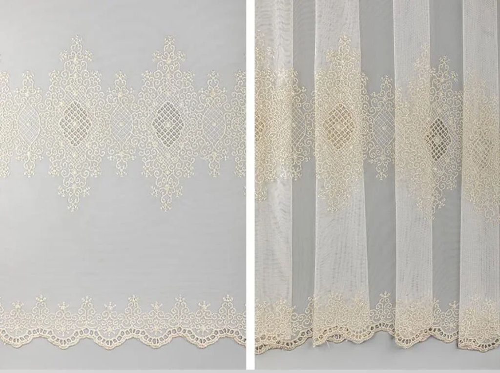 *Тюль Катрин 300*260 белый с серебром ГП