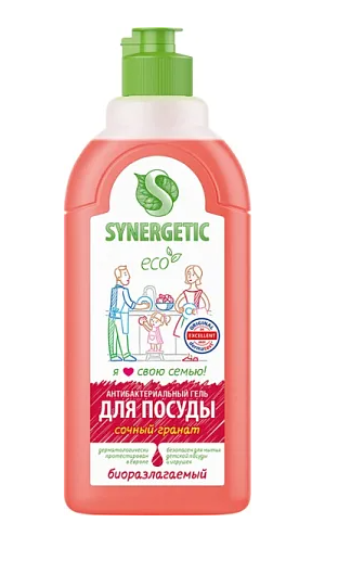 Ср-во д/посуды  Синергетик SYNERGETIC 0,5л Гранат  103057/14