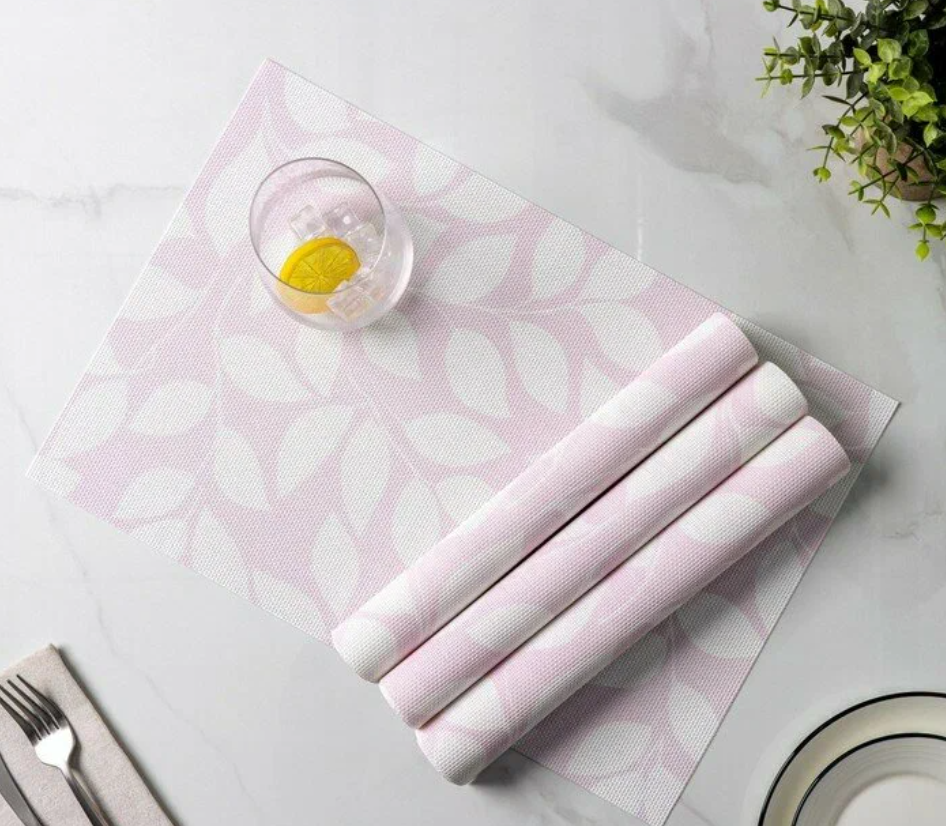 Набор салфеток сервировочных Доляна "Розовое настроение", 4 шт, 45х30 см, цвет розовый 