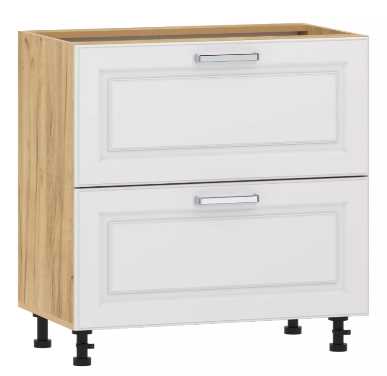 Тумба кухонная "Вокс" 100.05 800 (Меренга, Дуб Крафт Золотой) без столешницы