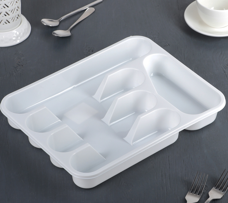 Лоток для столовых приборов (белый)