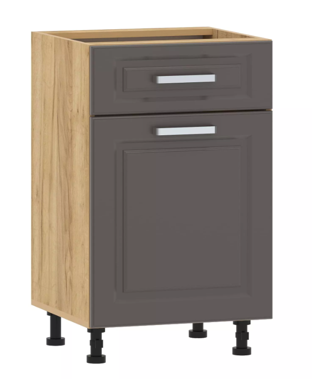 Тумба кухонная "Вокс" 100.08 500 (Софт Графит, Дуб Крафт Золотой) без столешницы