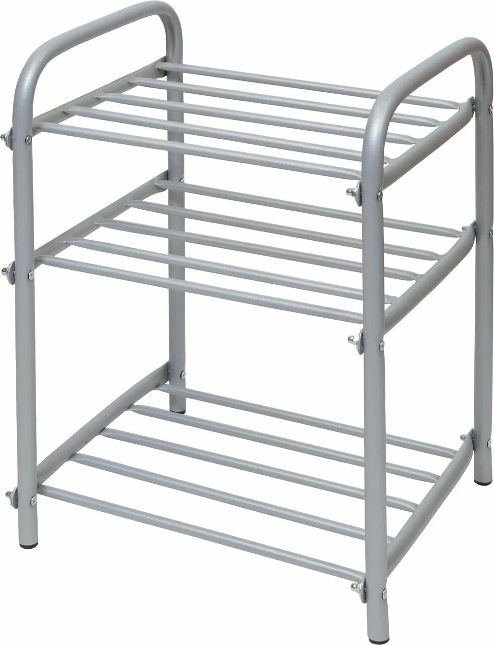 Этажерка для обуви Ника комфорт узкая 3-х ярусная серый