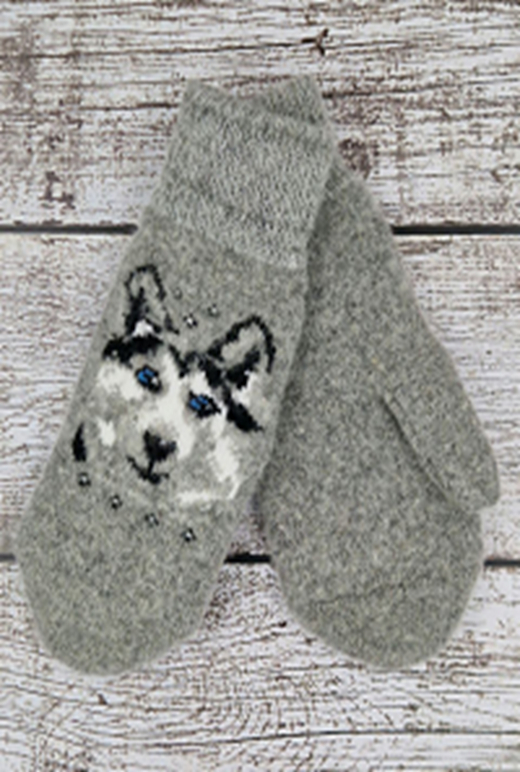 Варежки шерстяные "Хаски" муж. 400101