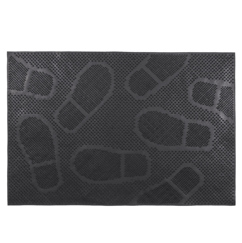 Коврик придверный 40*60см, черный Следы 