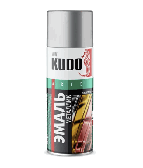Эмаль универс. KUDO хром 520мл металлик 1027