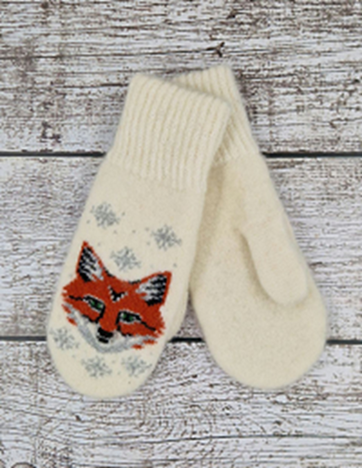 Варежки шерстяные "Лиса" жен 300112 