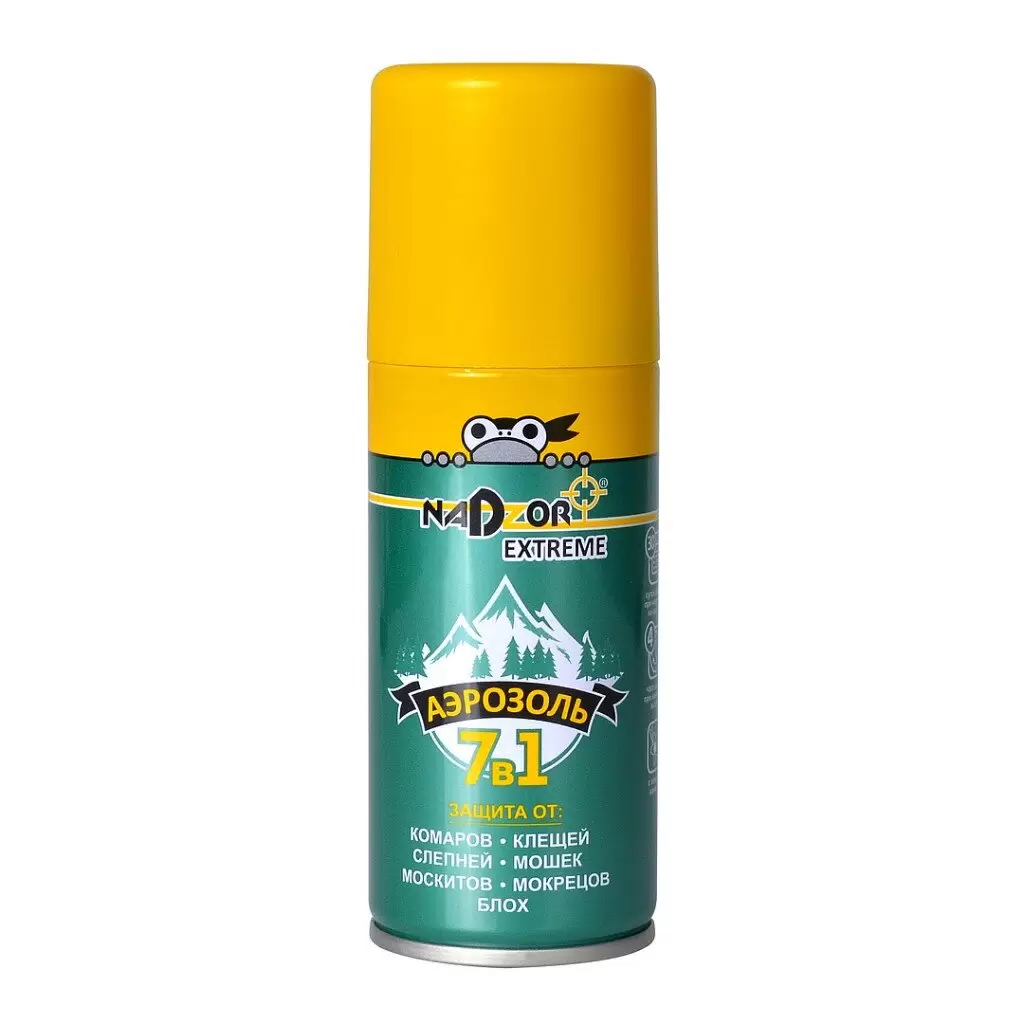 Спрей "Extreme 7в1" (от комаров, клещей, мошки, мокрецов, слепней, москитов, блох), 90 мл, Nadzor