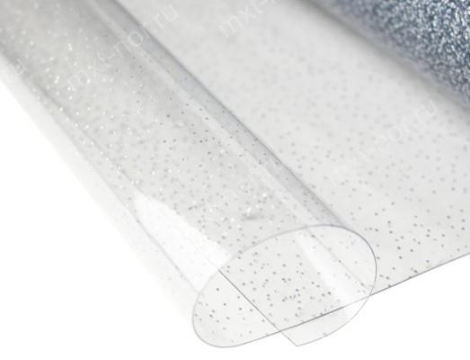 Клеенка силиконовая Dekorelle 209-S блестки серебро/прозр.фон размер 0,8*20м