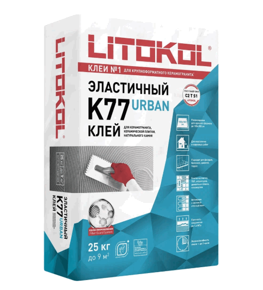 Клей фиброармированный K77 URBAN эластичный тиксотропный (25кг)