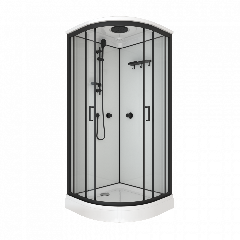Кабина душевая Прайм-Блэк 90*90А (3 места)