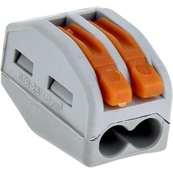 Клемма СМК 222-412, 2-проводная серая 0.08-2.5/4 мм² (50шт/уп) REXANT								