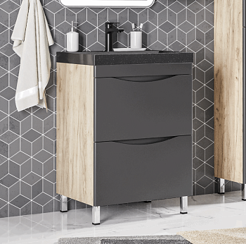 *Тумба "Лиана 60", дуб графит, Сомо 60 / Слим 60 / Сириус 45