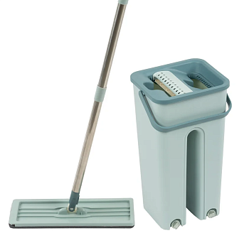 Швабра для пола с насадкой из микрофибры и ведром Clean hands