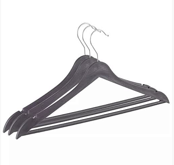 Комплект вешалок  для одежды WOOD (3шт)  с металл. повортым крючком 48-50 (коричневый)