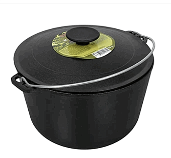 Казан чугунный с крышкой и дужкой, 10л BOYSCOUT 61545