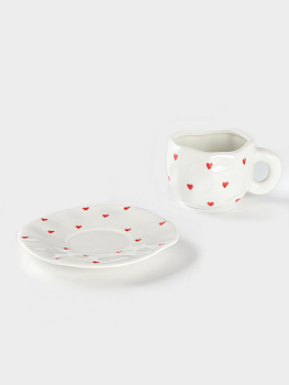 Чайная пара 220 мл "Любовь" ручная роспись, блюдце 16*1,5 кружка 12*9,5*7,5     10662997