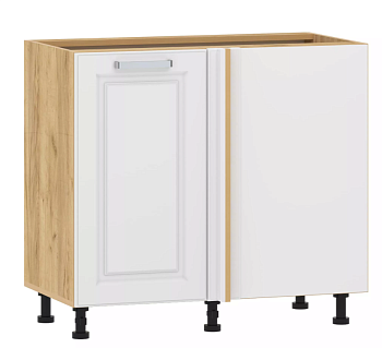 Тумба кухонная угловая "Вокс" 100.12 1000 (Меренга, Дуб Крафт Золотой) без столешницы