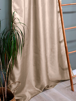 *Шторы портьер. жаккард БАМБУК однот.JYP111 бежевый 190*260 2шт. 100930