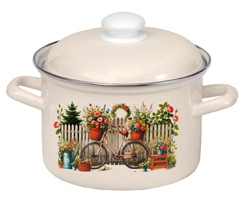 Кастрюля эм цил 2,0л "Романтика" мет/кр нерж/об пл/руч С-1610АП2/4Жм