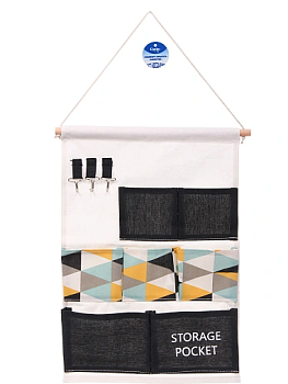 Карман настенный подвесной 7отделений "ИДЕЯДОМА", принт черный, 35*50см 628-093