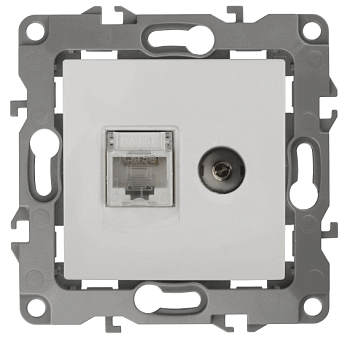 *Розетка информац. эл/ус ЭРА RJ45+TV 12-3110-01