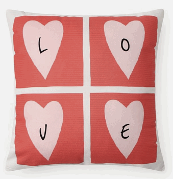 Подушка Этель "Love", 40*40см, 100% п/э, велюр 10781898