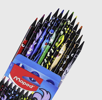 Набор цветных карандашей MAPED COLOR'PEPS BLACK MONSTER 12 цв. трехгран. корп. пластик карт.уп. прин