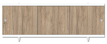 Экран цельный под ванну 1,50 Монолит Орех светлый пластик. рама (Метакам)