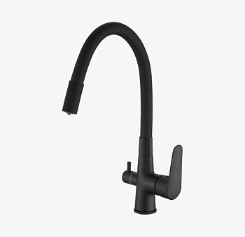 Смеситель Coral д/кухни с подкл. к фильтру, черный CL 03 B