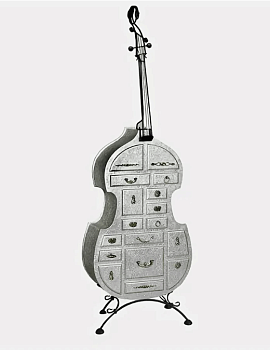 Подставка Контрабас-Комод (С-ЭК-S экокожа серебро) 11065