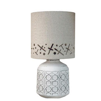 Светильник ЛЮЧИЯ 362 "Шипибо" белый/серый настольный 40W E14