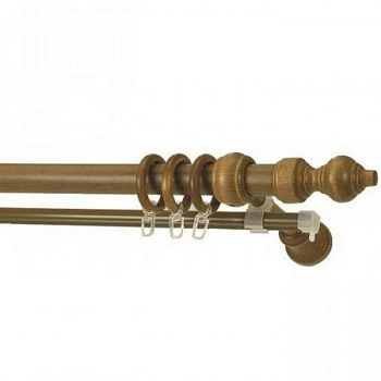 Карниз кругл. с дерев. фурн. 28мм РУСТИК 2ряд. ЗАЖ./КР. 180см