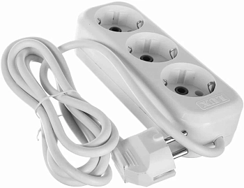 Удлинитель сетевой LUX У3-E-02 10А 250В, 3-местный с з/к, 1,5м