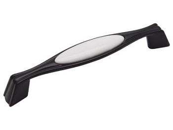 *Ручка-дуга K8576 128мм черная/белая				