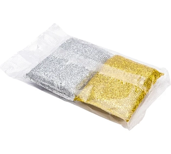 Губка из поролона с металлизированной нитью(золото, серебро), арт. 56537