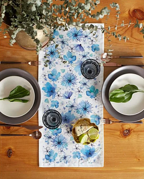 Дорожка "Этель" Незабудки 30*70 см 100% хлопок саржа 5423061