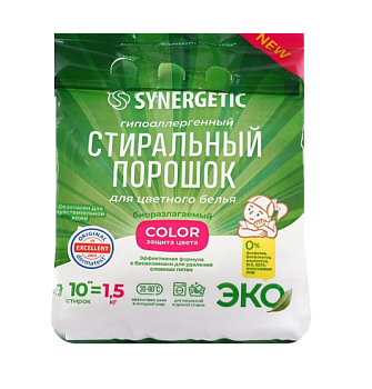 Стир порошок Синергетик SYNERGETIC 1,5кг COLOR