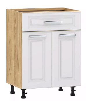 Тумба кухонная "Вокс" 100.09 600 (Меренга, Дуб Крафт Золотой) без столешницы