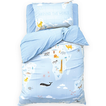 КПБ "Этель"  1,5сп Around the world 143*215 см, 150*214 см, 50*70 см -1 шт, 100 % хлопок 10385186