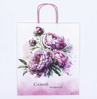 Пакет крафт "Самой нежной" 32*19,5*37см 9924491