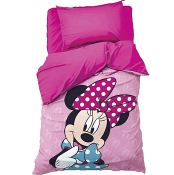 КПБ  1,5сп "Минни Маус" 143*215 см, 150*214 см, 50*70 см -1 шт., поплин 125 г/м2 4230706