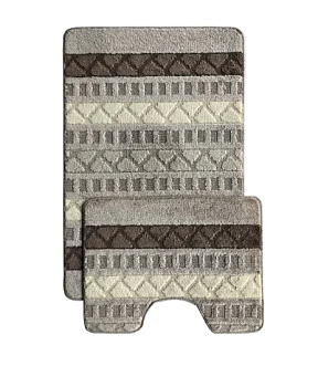 Комплект из 2 ковриков Marathon 50*80 (U 50х40) Полоска серый L'CADESI 