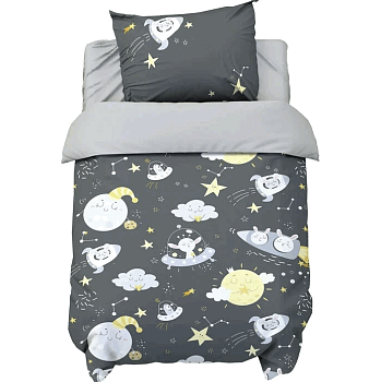 КПБ Крошка Я "Полет в космос" 112*143 см, 60*120+20 см, 40*60 см, 100% хлопок   9694306